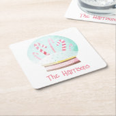 Weihnachtsbuch-Untersetzer für den Schneefall Rechteckiger Pappuntersetzer (angewinkelt)