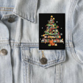 Weihnachtsbücher Baum Buchliebhaber Lehrer Bücherw Button (Insitu)