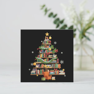 Weihnachtsbücher Baum Buchliebhaber Lehrer Bücherw Feiertagskarte