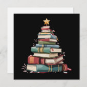 Weihnachtsbücher Baum Buchliebhaber Lehrer Bücherw Feiertagskarte (Vorne/Hinten)