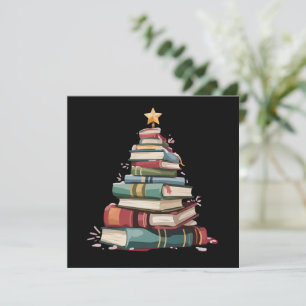 Weihnachtsbücher Baum Buchliebhaber Lehrer Bücherw Feiertagskarte