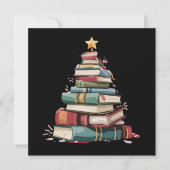 Weihnachtsbücher Baum Buchliebhaber Lehrer Bücherw Feiertagskarte (Vorderseite)