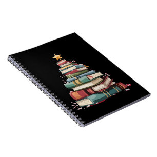 Weihnachtsbücher Baum Buchliebhaber Lehrer Bücherw Notizblock