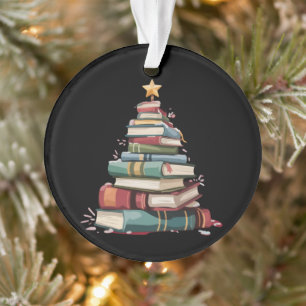 Weihnachtsbücher Baum Buchliebhaber Lehrer Bücherw Ornament