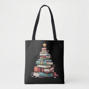 Weihnachtsbücher Baum Buchliebhaber Lehrer Bücherw Tasche