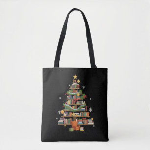 Weihnachtsbücher Baum Buchliebhaber Lehrer Bücherw Tasche