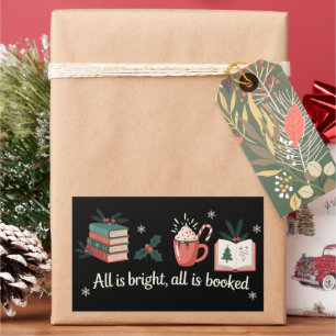 Weihnachtsbücher Buchliebhaber Leserinnen Feiertag Rechteckiger Aufkleber