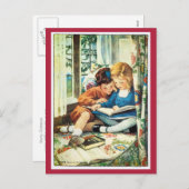 Weihnachtsbücher lesen Jessica Willcox Smith Feiertagspostkarte (Vorne/Hinten)