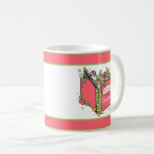 Weihnachtsbücher lesen kaffeetasse (VorderseiteRechts)