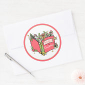 Weihnachtsbücher lesen runder aufkleber (Umschlag)