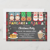 Weihnachtsbücher und Schlafanzug Party kariert Einladung (Vorderseite)