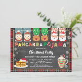 Weihnachtsbücher und Schlafanzug Party kariert Einladung (Stehend Vorderseite)