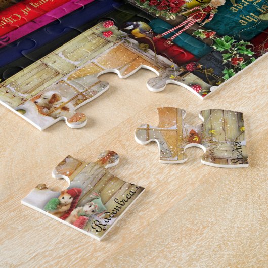 WeihnachtsBücherregal-Laubsäge Puzzel Puzzle (Seite)