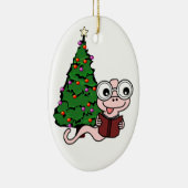 Weihnachtsbücherwurm-Verzierung Keramikornament (Rechts)