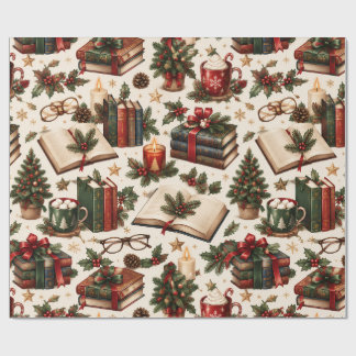 Weihnachtsbuchliebhaber-Geschenkpapier Geschenkpapier