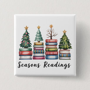 Weihnachtsbuchliebhaber-Lehrer Lesesaison Xmas Button