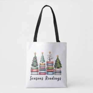 Weihnachtsbuchliebhaber-Lehrer liest Saison Xmas Tasche