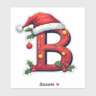 🎄 Weihnachtsbuchstabe B-Aufkleber für festliche G Aufkleber