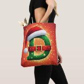 Weihnachtsbuchstabe D mit Immergrün-Christmas-Deta Tasche (Von Nahem)
