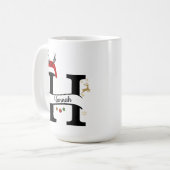 Weihnachtsbuchstabe H Alphabet Kaffeetasse (Vorderseite Links)