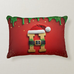 Weihnachtsbuchstabe H mit Santa-Hut ❄️ Dekokissen