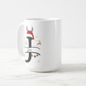 Weihnachtsbuchstabe J Alphabet Kaffeetasse (Vorderseite Links)
