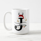 Weihnachtsbuchstabe J Alphabet Kaffeetasse (Links)