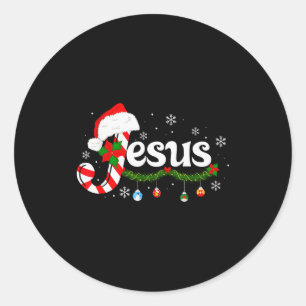 Weihnachtsbuchstabe J für Jesus Christliche Zucker Runder Aufkleber