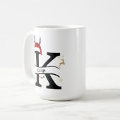 Weihnachtsbuchstabe K Alphabet Kaffeetasse (Vorderseite Links)