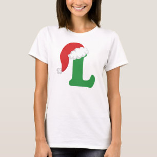 Weihnachtsbuchstabe L Alphabet T-Shirt