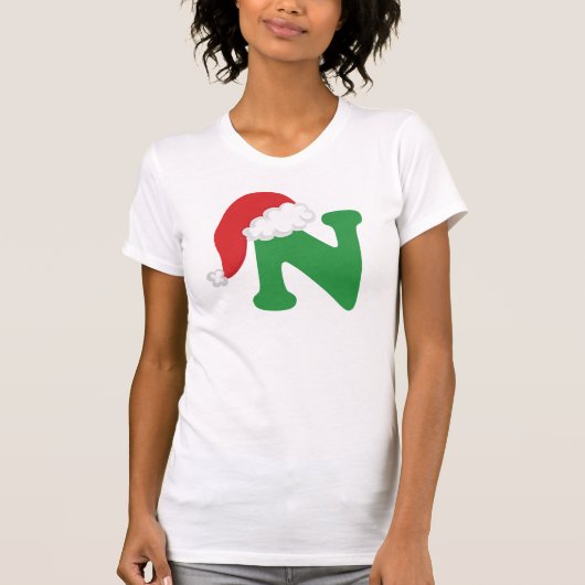 Weihnachtsbuchstabe- Nalphabet T-Shirt (Vorderseite)