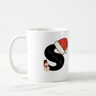 Weihnachtsbuchstabe S Tasse, Personalisiertes Weih Kaffeetasse