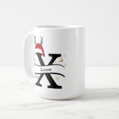 Weihnachtsbuchstabe X Alphabet Kaffeetasse (Vorderseite Links)