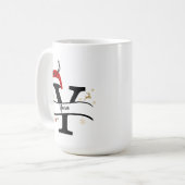 Weihnachtsbuchstabe Y Alphabet  Kaffeetasse (Vorderseite Links)