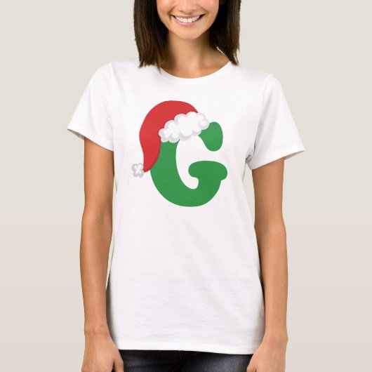 Weihnachtsbuchstabeg-Alphabet T-Shirt (Vorderseite)