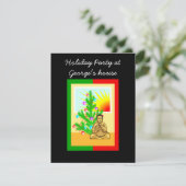 Weihnachtsbuddha mit Baum! Feiertagskarte (Stehend Vorderseite)