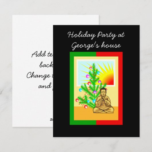 Weihnachtsbuddha mit Baum! Feiertagskarte (Vorne/Hinten)