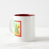 Weihnachtsbuddha mit Baum! Zweifarbige Tasse (Vorderseite Links)