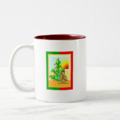 Weihnachtsbuddha mit Baum! Zweifarbige Tasse (Links)