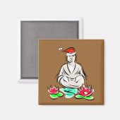 WeihnachtsBuddha zeichnend Magnet (Vorderseite/Rückseite)