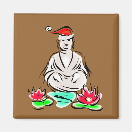 WeihnachtsBuddha zeichnend Magnet (Vorne)