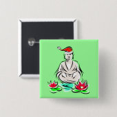 Weihnachtsbuddhazeichnen Button (Vorne & Hinten)