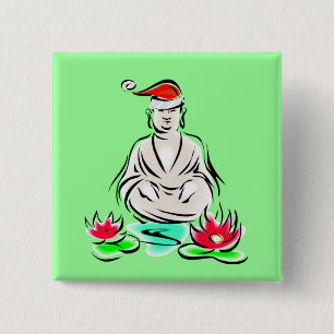 Weihnachtsbuddhazeichnen Button