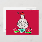 Weihnachtsbuddhazeichnen Feiertagspostkarte (Vorne/Hinten)