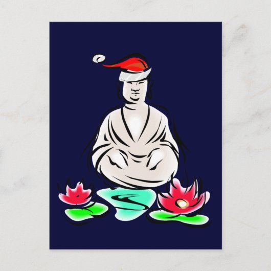 Weihnachtsbuddhazeichnen Feiertagspostkarte (Vorderseite)