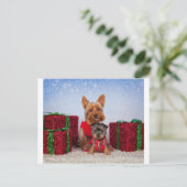 Weihnachtsbuddies Feiertagspostkarte (Stehend Vorderseite)