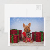 Weihnachtsbuddies Feiertagspostkarte (Vorne/Hinten)