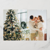 Weihnachtsbudget botanisch-elegante Jungfrau Folien Feiertagskarte (Vorderseite)