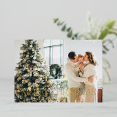 Weihnachtsbudget botanisch-elegante Jungfrau Folien Feiertagskarte (Stehend vorne)