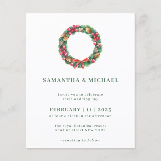 Weihnachtsbudget Einfache Hochzeit Flyer (Vorne)